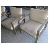 2-Wood framed Patio chairs with cus...