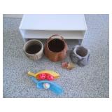 31in. Wooden shoe shelf, wicker bas...