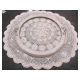 Wood framed glass serving tray and ...