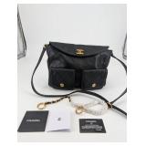 Chanel Black Quilted Leather Shoulder Bag - Gold CC Turn-Lock - Made in Italy