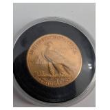 1910 US Ten Dollar Gold Coin - Gold Eagle Encased in Capsule