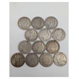 Barber Quarter Dollar Coins 90% Silver