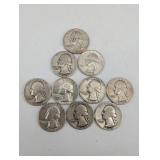 Washington Quarters - Assorted Dates 1940s-1964 90% Silver