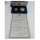 United States Mint Constitution Coins - Silver Dollar & Five Dollar Gold Coin Set (1987)