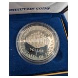 United States Mint Constitution Coins - Silver Dollar & Five Dollar Gold Coin Set (1987)