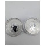 2 Australia 1/2 .999 Silver Coins