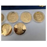 Presidential Coin Collection: 24K Gold Electroplated on Sterling Silver in Blue Display Case (1560g Total Sterling Silver) 39 Total Coins