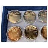 Presidential Coin Collection: 24K Gold Electroplated on Sterling Silver in Blue Display Case (1560g Total Sterling Silver) 39 Total Coins
