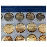 Presidential Coin Collection: 24K Gold Electroplated on Sterling Silver in Blue Display Case (1560g Total Sterling Silver) 39 Total Coins
