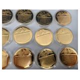 Presidential Coin Collection: 24K Gold Electroplated on Sterling Silver in Blue Display Case (1560g Total Sterling Silver) 39 Total Coins