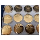 Presidential Coin Collection: 24K Gold Electroplated on Sterling Silver in Blue Display Case (1560g Total Sterling Silver) 39 Total Coins