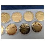 Presidential Coin Collection: 24K Gold Electroplated on Sterling Silver in Blue Display Case (1560g Total Sterling Silver) 39 Total Coins