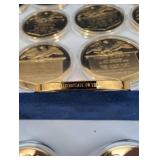 Presidential Coin Collection: 24K Gold Electroplated on Sterling Silver in Blue Display Case (1560g Total Sterling Silver) 39 Total Coins