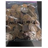 Indian Head Cent Coins 200 PC - U.S. One Cent Penny Assortment for Collectors