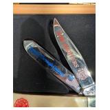 Fire Fighter Service Through Courage Commemorative Knife Set in Wood Case