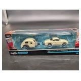 Maisto Design 1:64 1965 Volkswagen Karmann Ghia & Traveler Trailer 8+