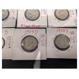 Jefferson Nickel Collection 1941S 1951S 1957S 1959D 1982D & 2024P/D