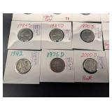 14-Count Jefferson 5-Cent Nickels Assortment - 1942, 1970-S, 1980-P, 2018-D