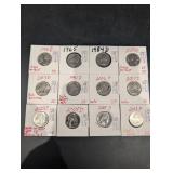 US Jefferson Nickels 1965P, 1984D, 1994P & 2003D-2025D (Lot of 12)