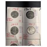 US Jefferson Nickels 1965P, 1984D, 1994P & 2003D-2025D (Lot of 12)