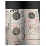 US Jefferson Nickels 1965P, 1984D, 1994P & 2003D-2025D (Lot of 12)