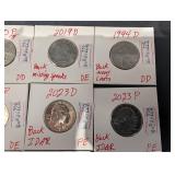 Assorted U.S. Washington Quarters (12 Coins) - 1966-2023 (1994D, 2000P, 2023D)