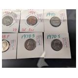 Jefferson Nickel Coin Assortment - 1940, 1970S, 1976D, 1986D, 1997P, 2017D