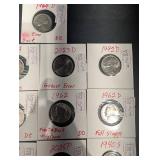 Jefferson Nickels (Lot of 13) 1940S-2025P D Mintmark Error Notes & Full Steps