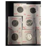 Washington Quarters - 1981P, 2000P/D, 2005D, 2014D, 2019P, 2021D, 2023D, 2002S