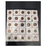 Assorted Lincoln Cents (25 Coins) 1944S-2014D with Die Variety Notes