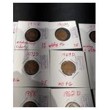 Assorted Lincoln Cent Die Notes (D-Mint) 1955-2021D in Individual Holders