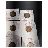 Assorted Lincoln Cent Die Notes (D-Mint) 1955-2021D in Individual Holders