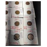 Assorted Lincoln Cent Die Notes (D-Mint) 1955-2021D in Individual Holders