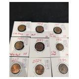 U.S. Lincoln Cents 1952-2024 (25) - Labeled Die Variety Notes