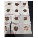 U.S. Lincoln Cents 1952-2024 (25) - Labeled Die Variety Notes