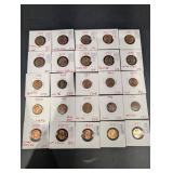 25 U.S. Lincoln Cent Pennies - Handwritten Variety Notes (1961-2015)