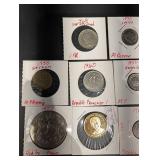 World Coin Assortment (13 Coins) - Swiss 20 Rappen, 1 Franc & UK 10 Pence