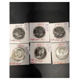 2024-D Kennedy Half Dollar (6 Coins) with Hand-Noted Die Marker Cards