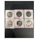 2024-D Kennedy Half Dollar (6 Coins) with Hand-Noted Die Marker Cards