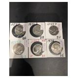 Kennedy Half Dollars (Mint Mark D) - 1972, 1973, 1974, 1982, 2023, 2024 (6)