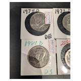 Kennedy Half Dollars (Mint Mark D) - 1972, 1973, 1974, 1982, 2023, 2024 (6)