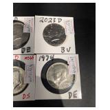 Kennedy Half Dollars (Mint Mark D) - 1972, 1973, 1974, 1982, 2023, 2024 (6)