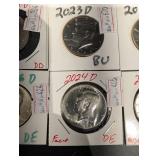 Kennedy Half Dollar Set - 1972 D, 1973 D, 2023 D, 1776-1976 D, 2024 D x2