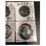 Kennedy Half Dollar Set - 1972 D, 1973 D, 2023 D, 1776-1976 D, 2024 D x2
