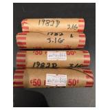 Lot of 4 Rolls Of 1982-D Pennys