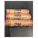 Lot Of 3 Rolls Of 1982 Penny's