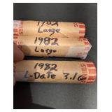 Lot Of 3 Rolls Of 1982 Penny's