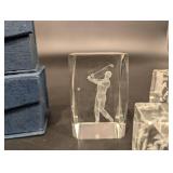 Crystal Florida Award - Engraved Figures with Velvet Boxes