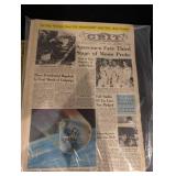 Vintage 1960s Ephemera Bundle: Wedding Triptych, 1968 Spacemen Moon Probe Newspaper