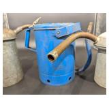 Vintage Lubrication Sprayer Set with Dual Oil Cans and Pump